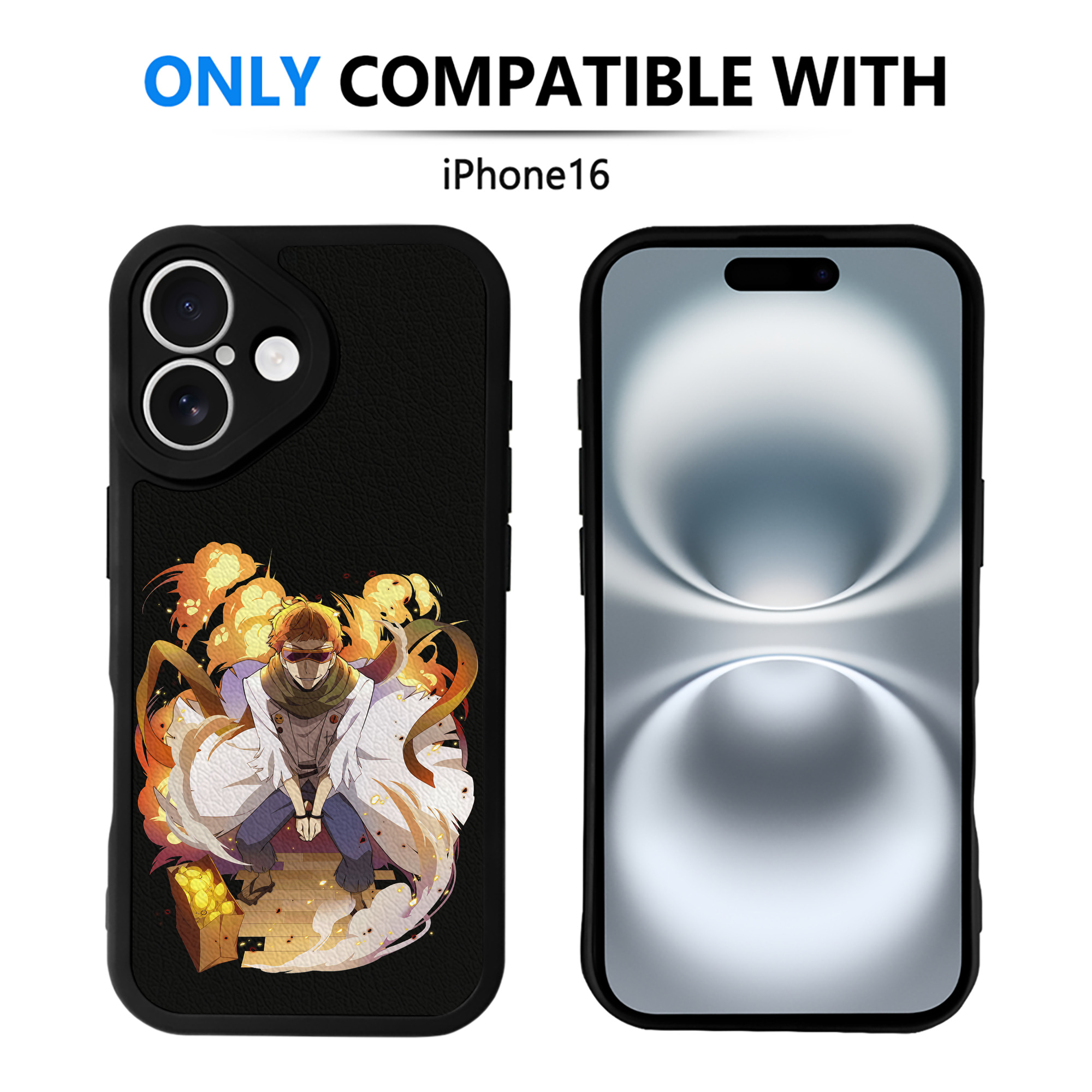 （画像用） 文豪ストレイドッグス Bungo Stray Dogs 【iPhone 16シリーズ対応】シリコンスマホケース（レザー調） 材質：シリコン